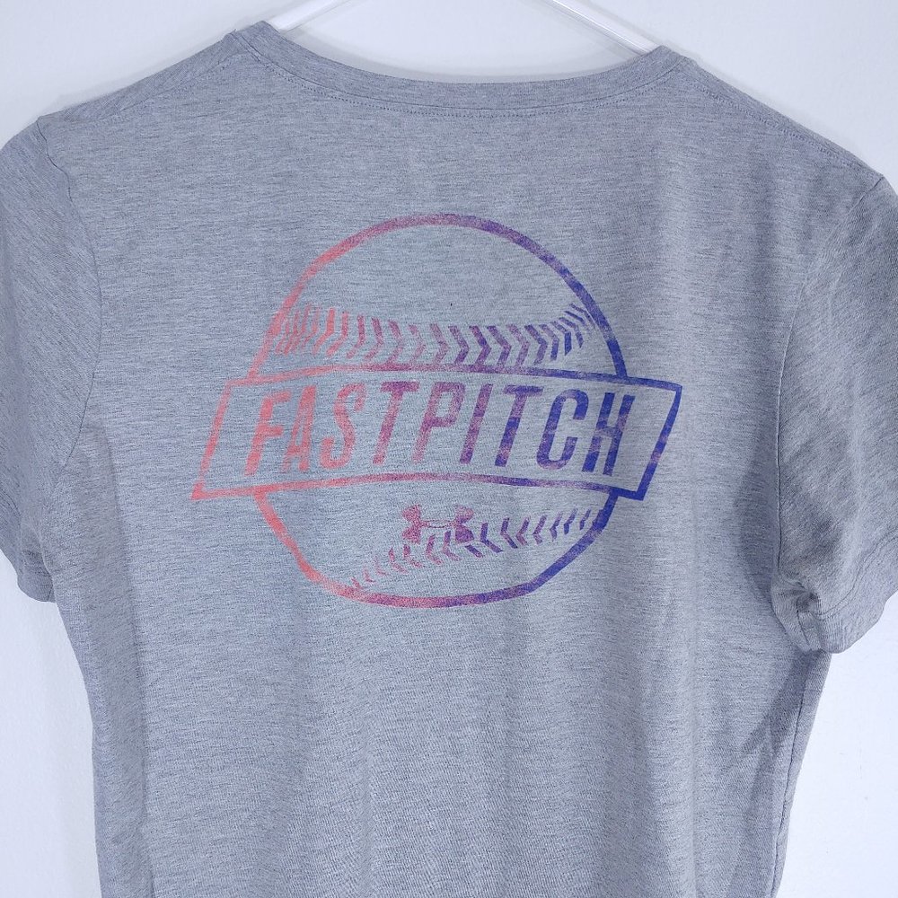 Under Armor Heat Gear Logo T-Shirt "Fast Pitch" - Picture 7 of 8
